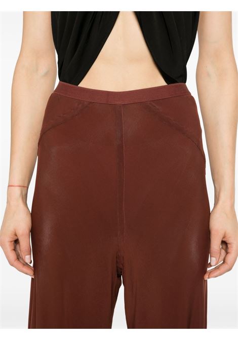 Brown seam-detailed wide trousers - women RICK OWENS | RP01D2300HBZ73